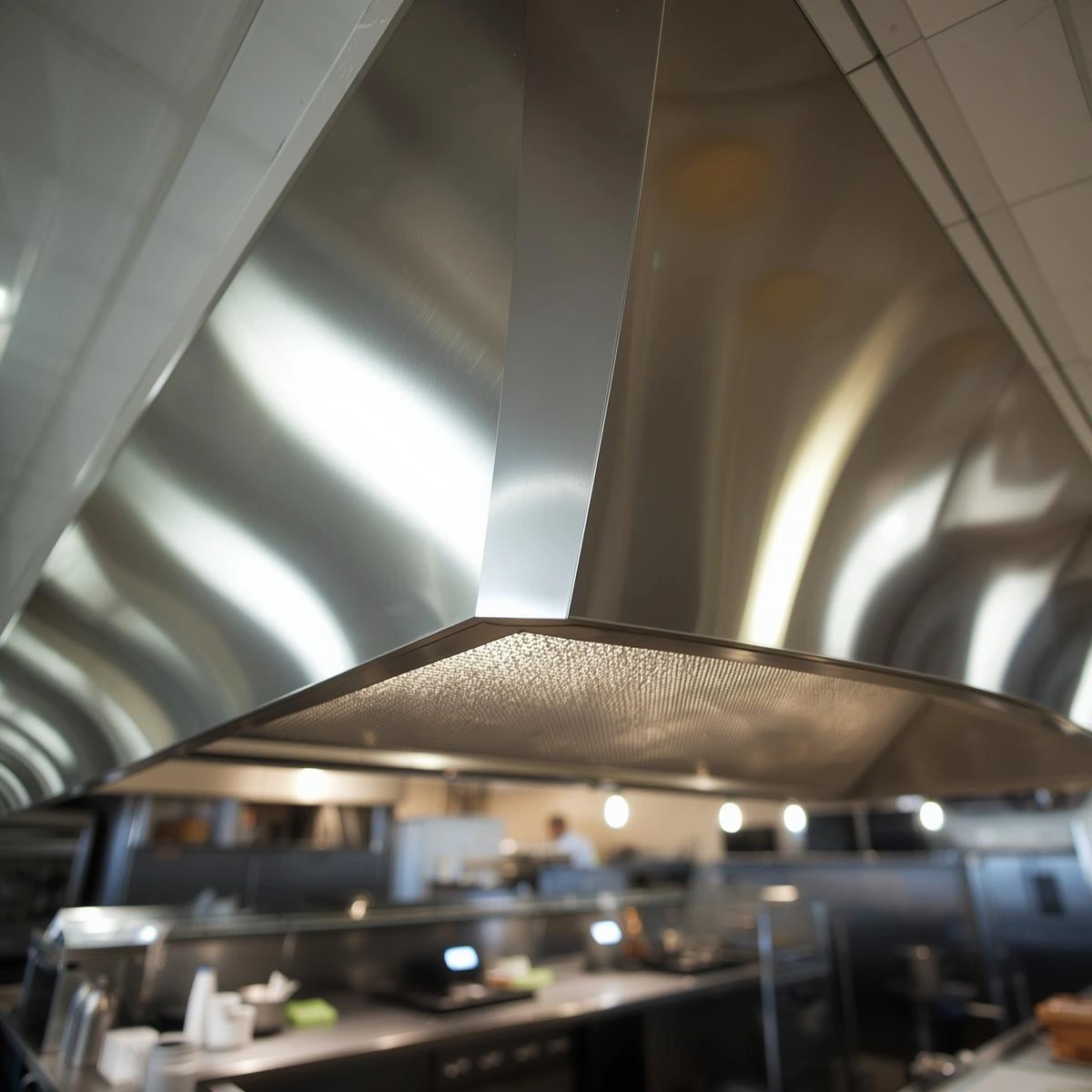 Campana industrial de acero inoxidable para extracción de humos eficiente en cocinas profesionales
