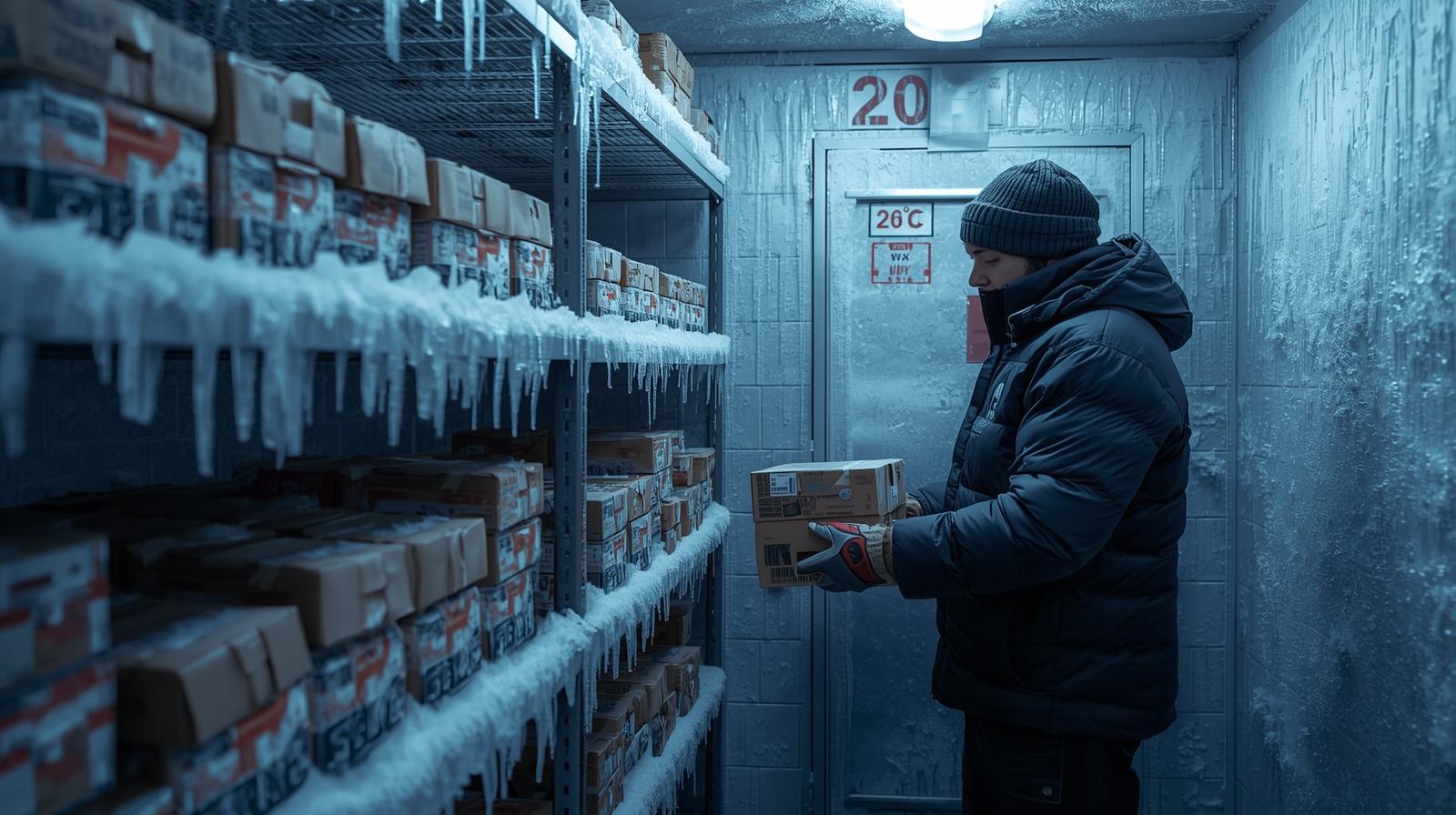 Técnico reparando cámara frigorífica