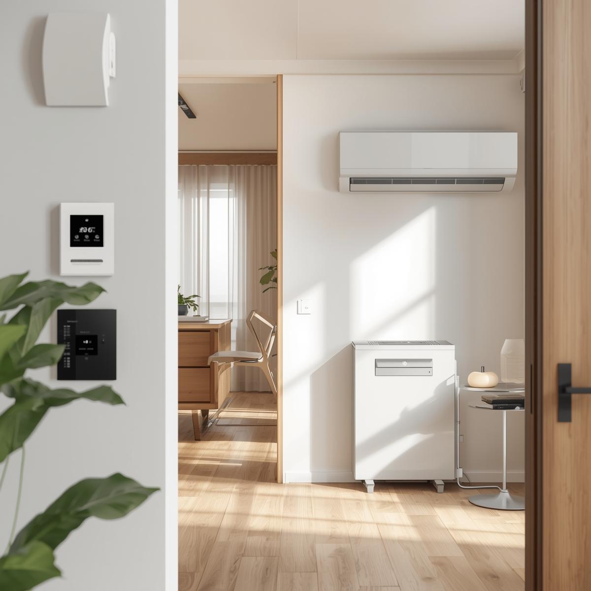 Técnico instalando sistema de aerotermia