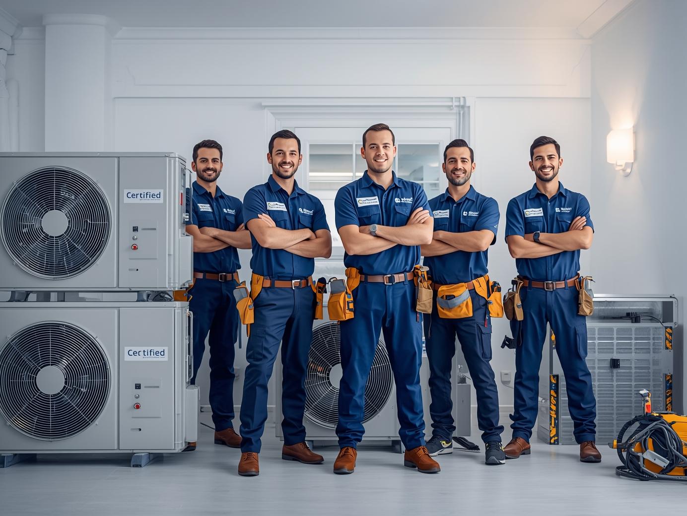 Técnico instalando aire acondicionado profesionalmente