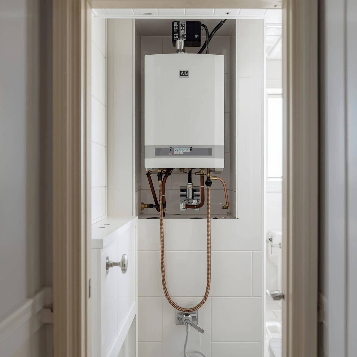 Termo eléctrico moderno para suministro de agua caliente eficiente y continuo